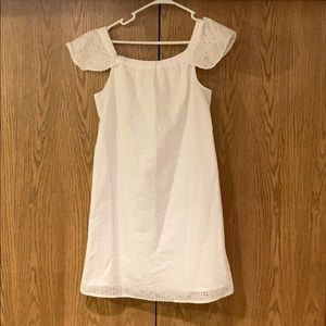 JCrew off the shoulder white eyelet dress